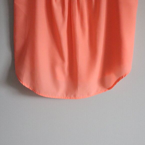 Talula Aritzia Women's Sz S Orange Pleated Sleeveless Flowy Tank Top Blouse Top - Picture 8 of 10